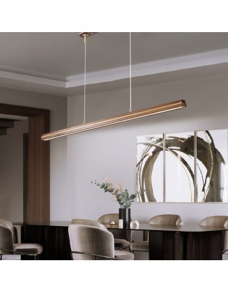 Solid Wood Indoor Long Pendant Light