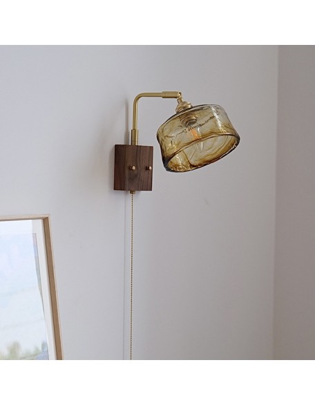 Vintage Glass Bedside Wall Sconce